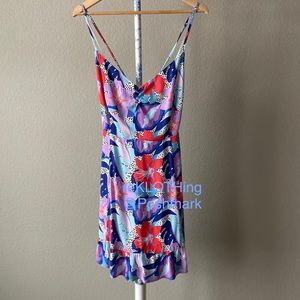 FOREVER 21 DRESS Floral Ruffle Sleeveless - NWT F21 purple pink blue